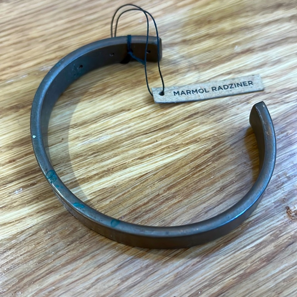 Marmol Radziner Masculine Brass Bracelet with Signature Detailing. New w/Label